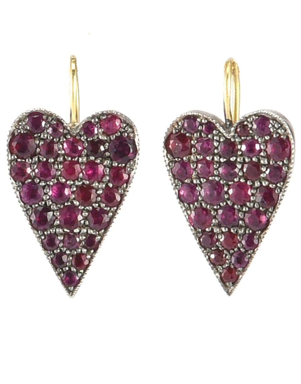 SYLVA & CIE-Ruby Heart Earrings-YELLOW GOLD