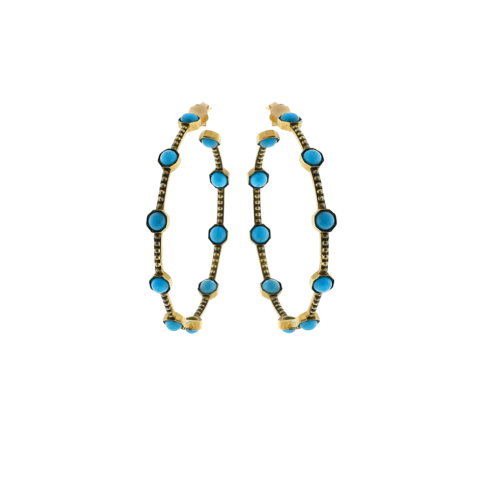 Turquoise Caviar Hoop Earrings JEWELRYFINE JEWELEARRING SYLVA & CIE   