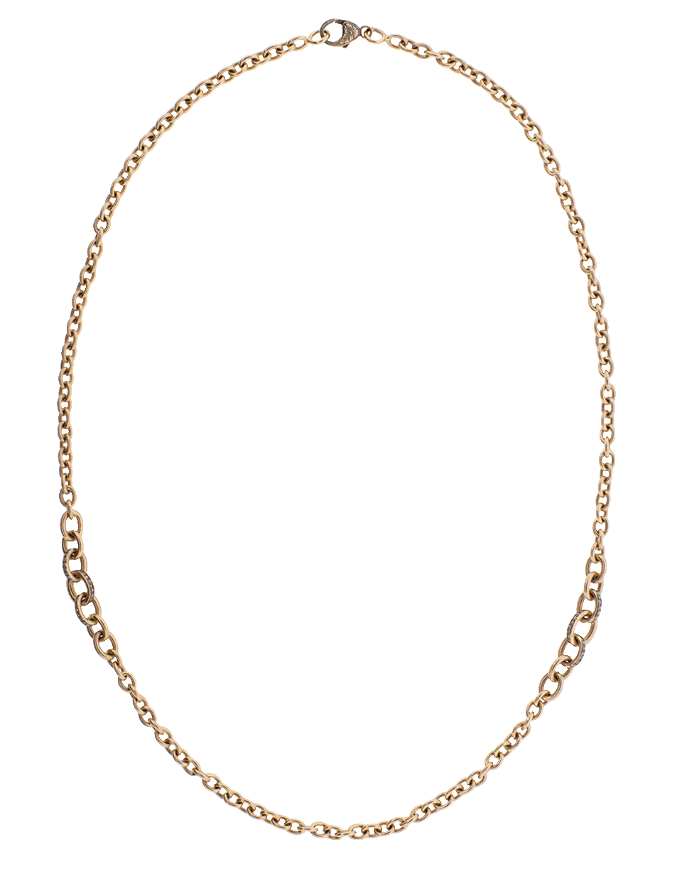 SYLVA & CIE-Champagne Diamond Link Chain Necklace-ROSE GOLD