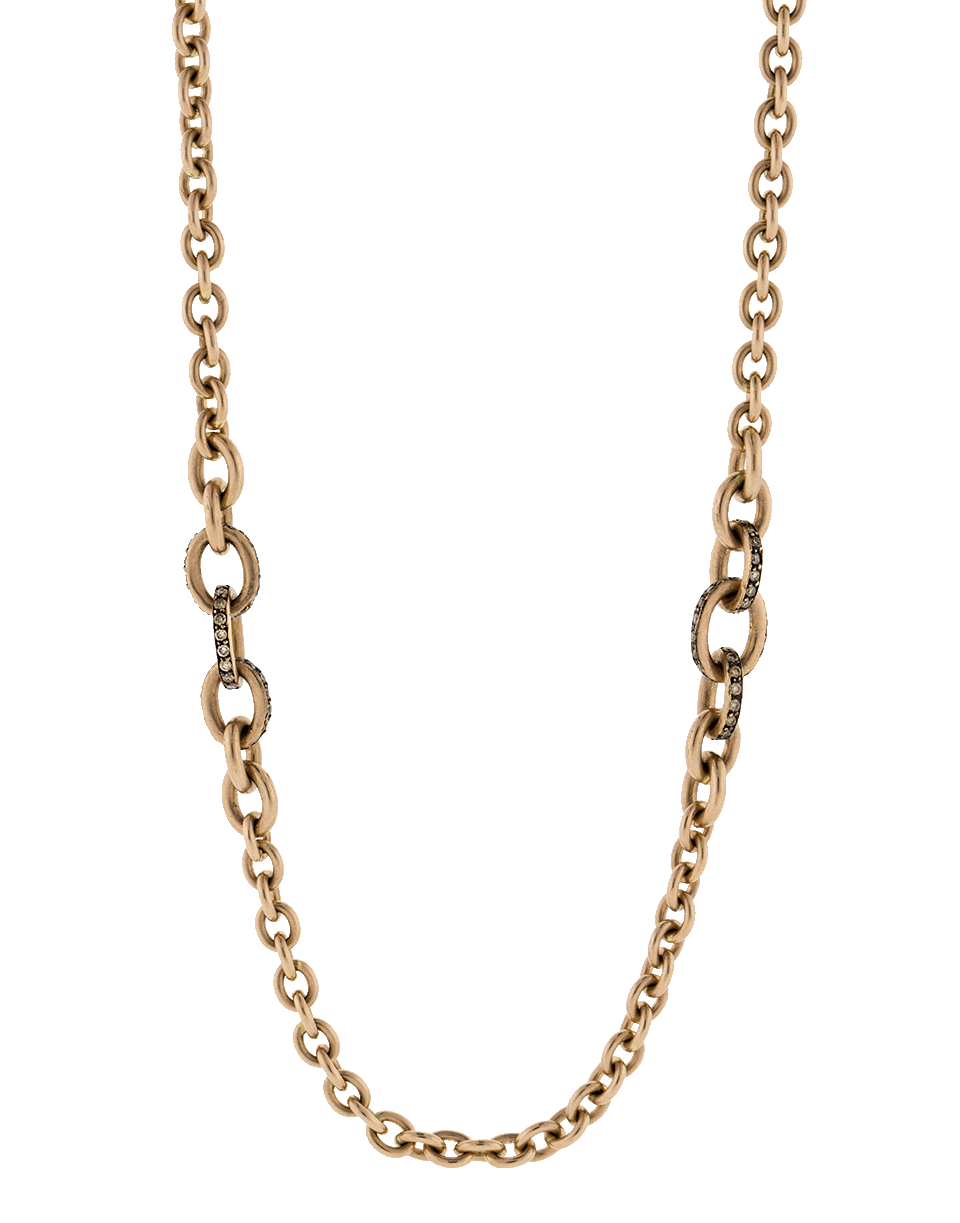 SYLVA & CIE-Champagne Diamond Link Chain Necklace-ROSE GOLD