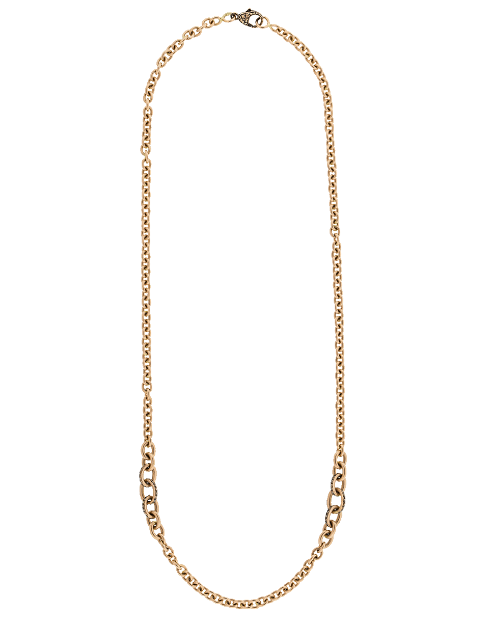 SYLVA & CIE-Champagne Diamond Link Chain Necklace-ROSE GOLD