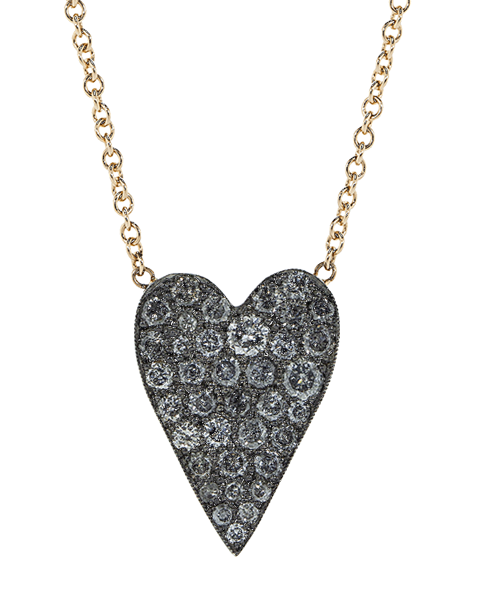 SYLVA & CIE-Grey Diamond Heart Necklace-ROSE GOLD