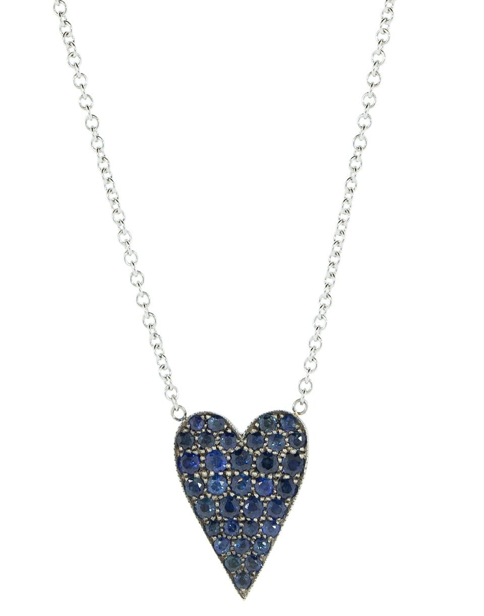 SYLVA & CIE-Blue Sapphire Ten Table Heart Necklace-WHITE GOLD