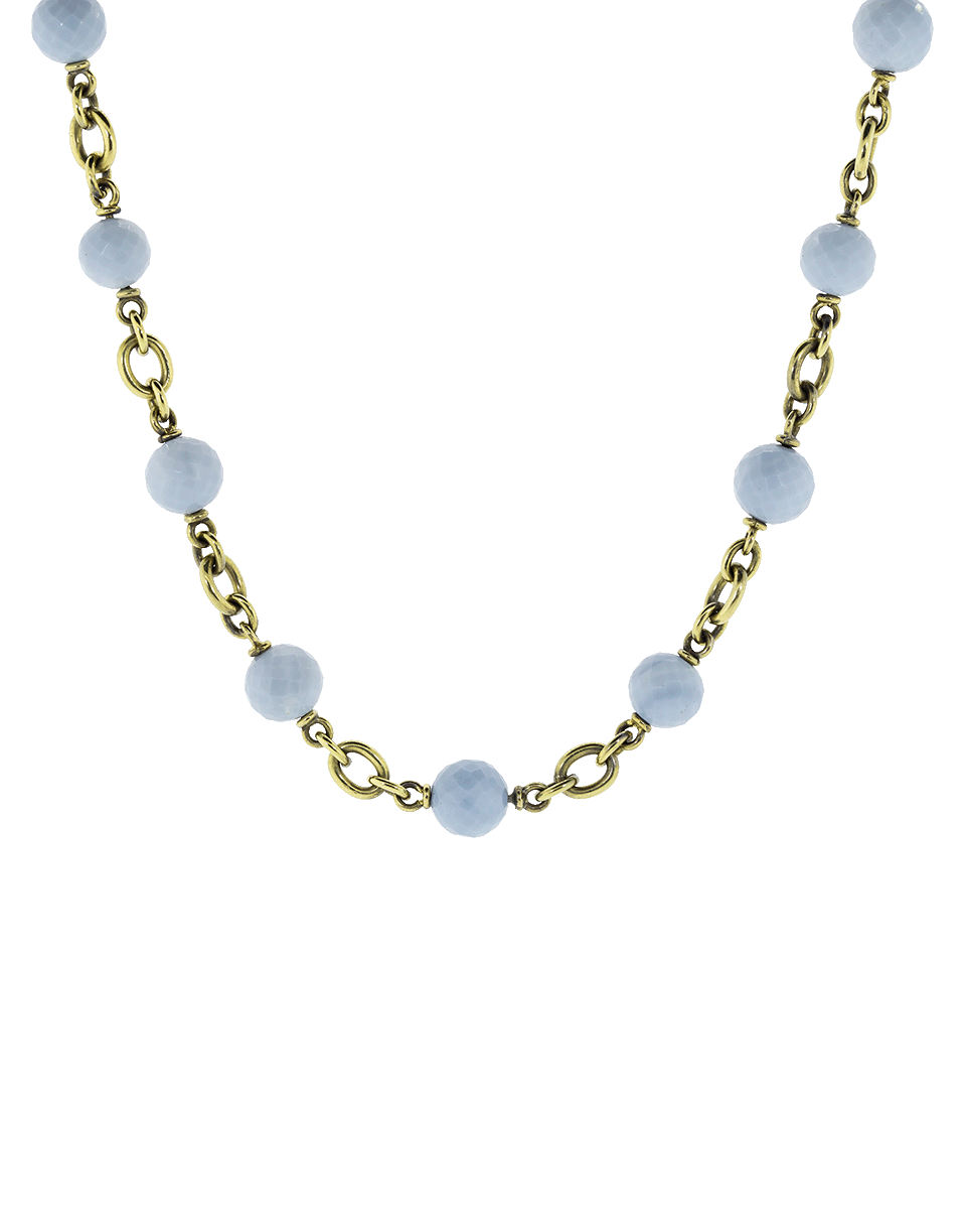 SYLVA & CIE-Blue Opal Bead Necklace-YELLOW GOLD