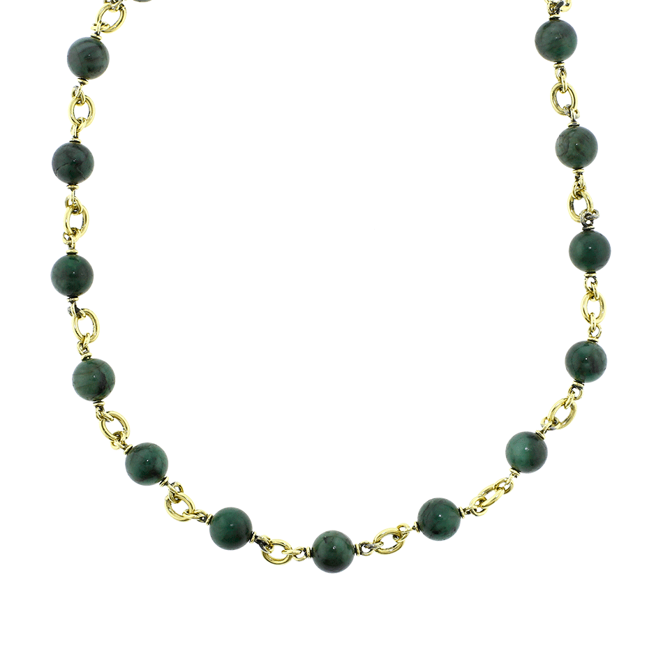 SYLVA & CIE-Emerald Bead Necklace-YELLOW GOLD