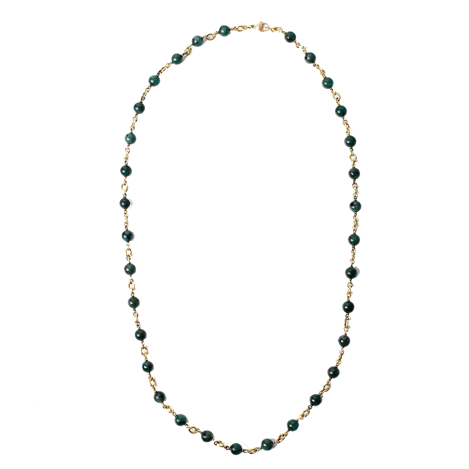 SYLVA & CIE-Emerald Bead Necklace-YELLOW GOLD