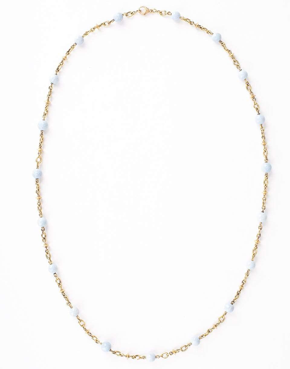 SYLVA & CIE-Faceted Blue Opal Bead Necklace-YELLOW GOLD