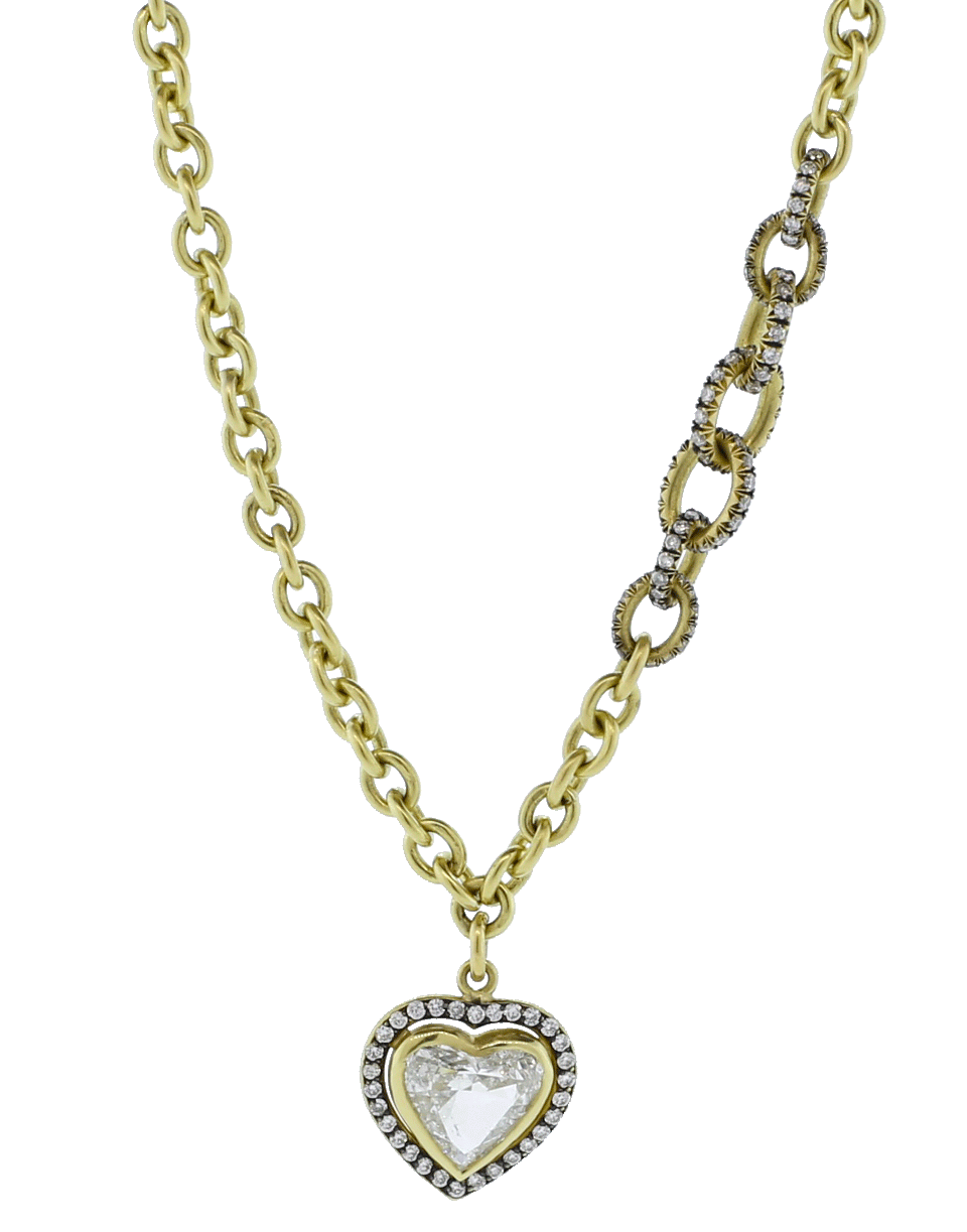 SYLVA & CIE-Heart Shaped Pendant Necklace-YELLOW GOLD