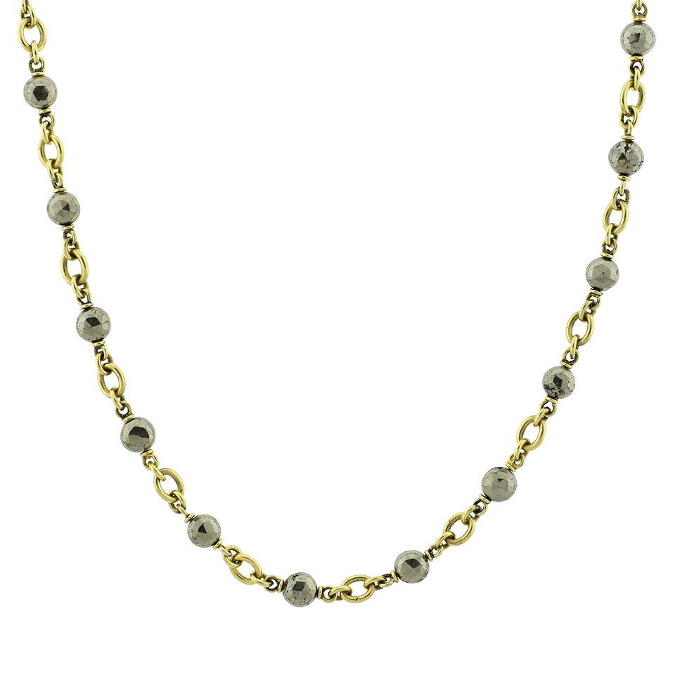 SYLVA & CIE-Hematite Bead Necklace-YELLOW GOLD