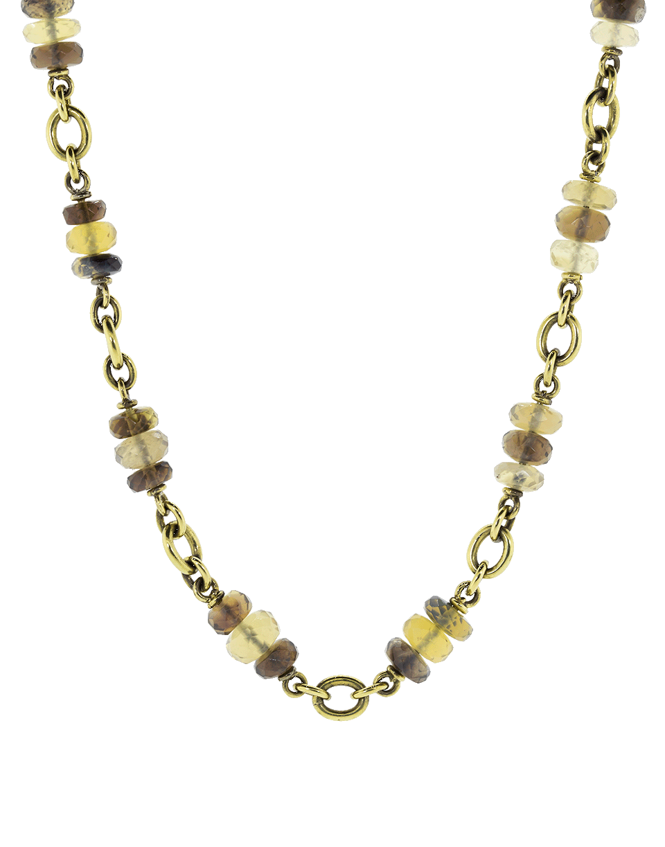 SYLVA & CIE-Honey Opal Rondelle Bead Necklace-YELLOW GOLD