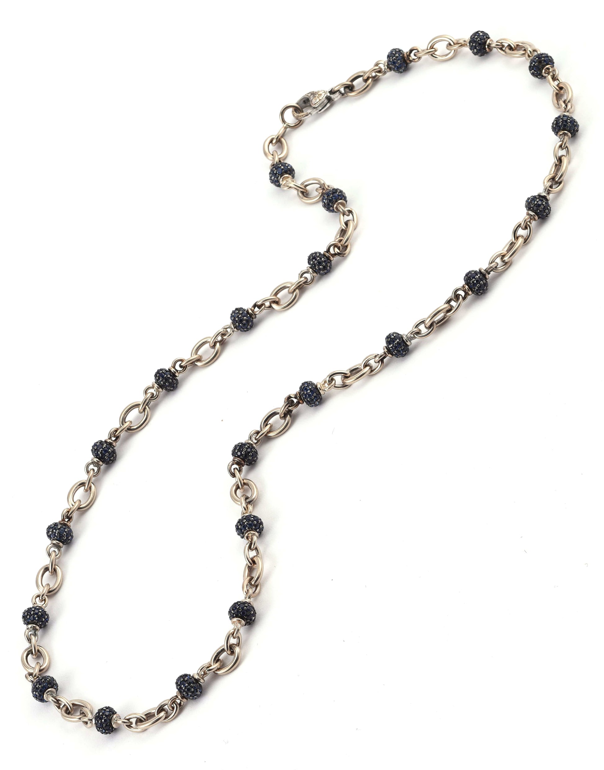 SYLVA & CIE-Small Sapphire Bead Necklace-YELLOW GOLD