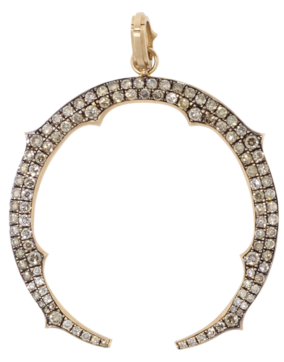 SYLVA & CIE-Champagne Diamond Horse Shoe Pendant-ROSE GOLD
