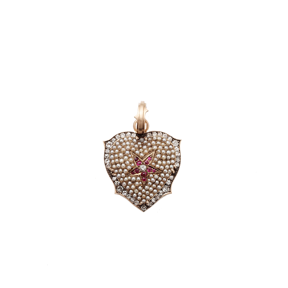 SYLVA & CIE-Vintage Georgian Heart Pendant-ROSE GOLD