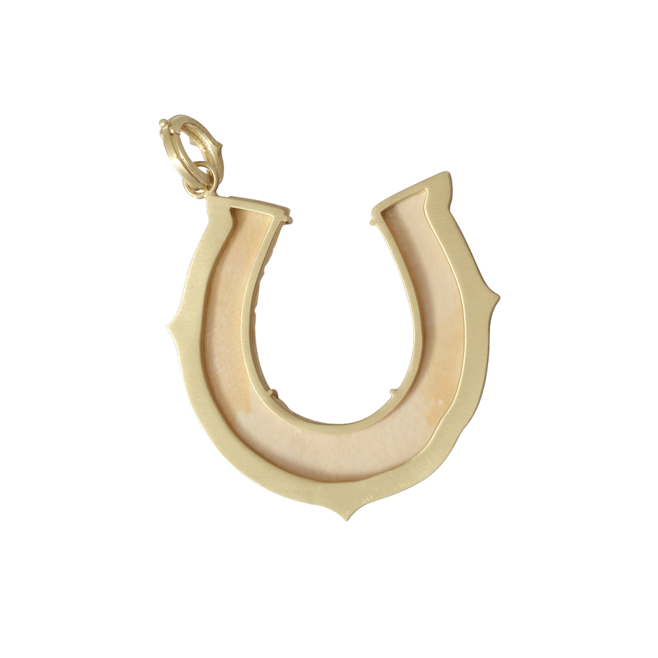 SYLVA & CIE-Carved Mammoth Horseshoe Pendant-YELLOW GOLD