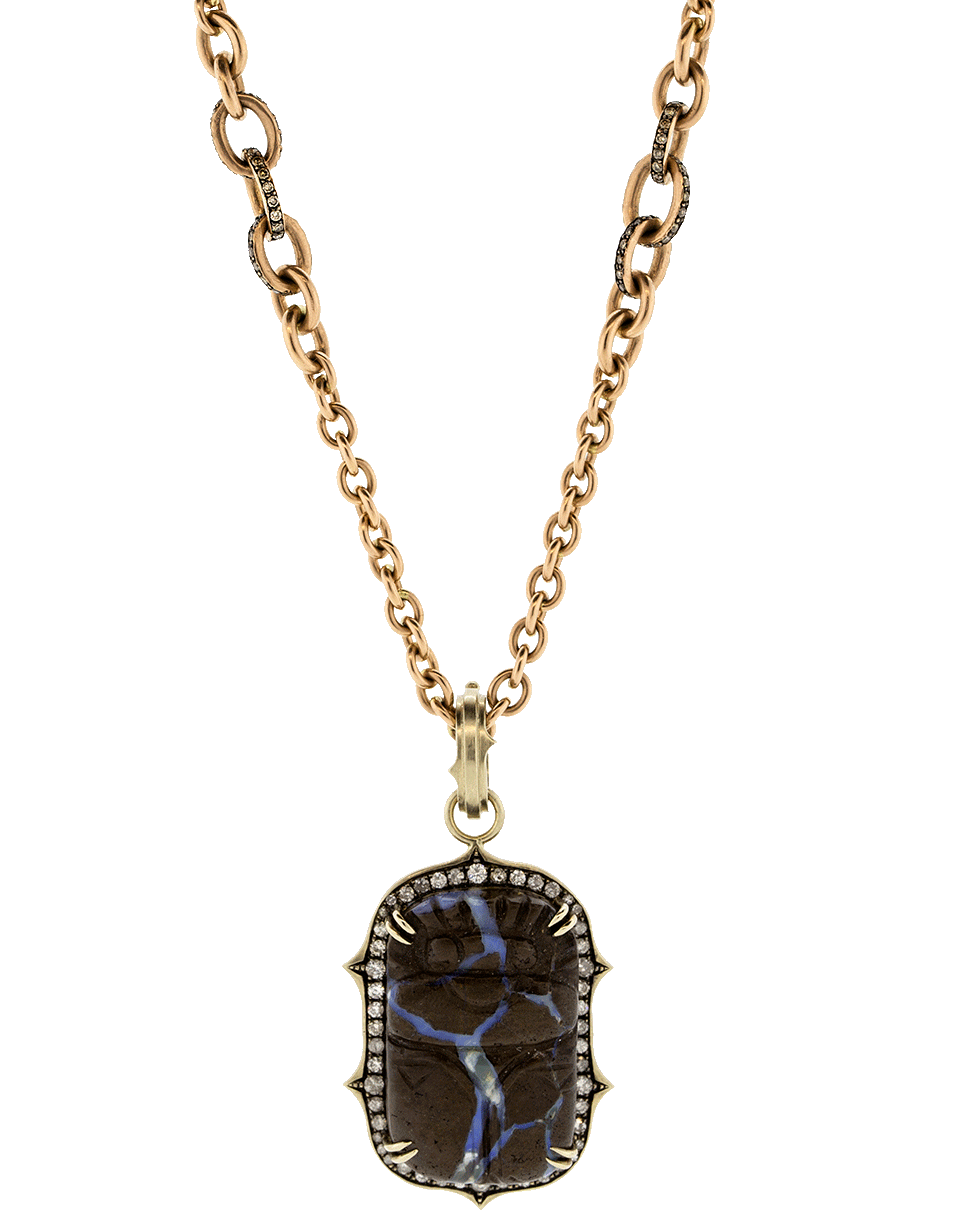 SYLVA & CIE-Carved Scarab Opal Pendant-YELLOW GOLD