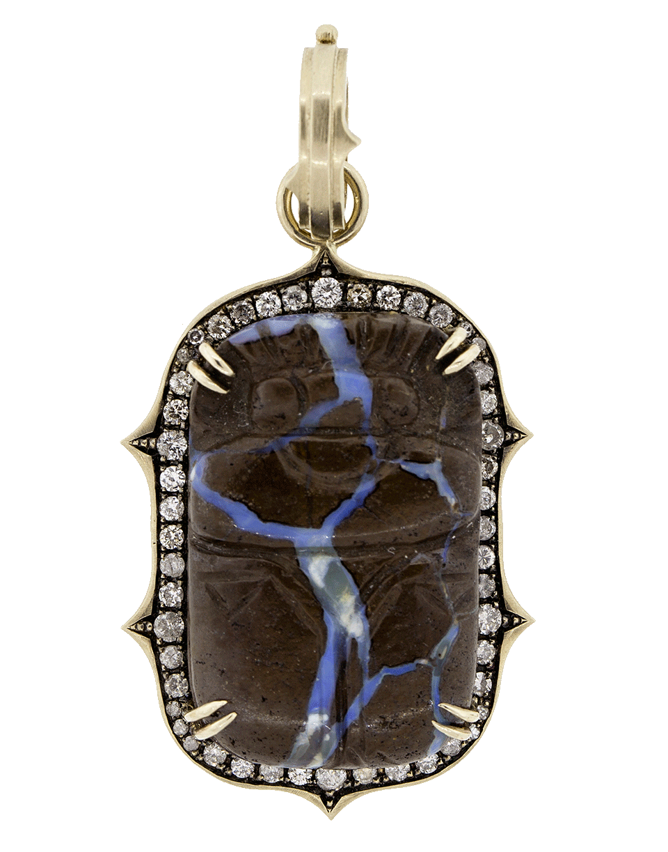 SYLVA & CIE-Carved Scarab Opal Pendant-YELLOW GOLD