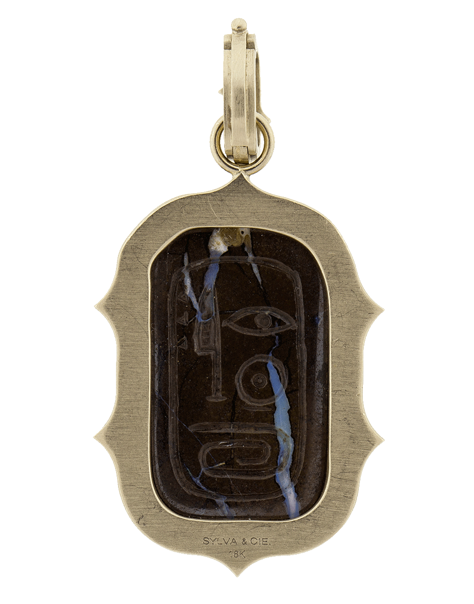 SYLVA & CIE-Carved Scarab Opal Pendant-YELLOW GOLD