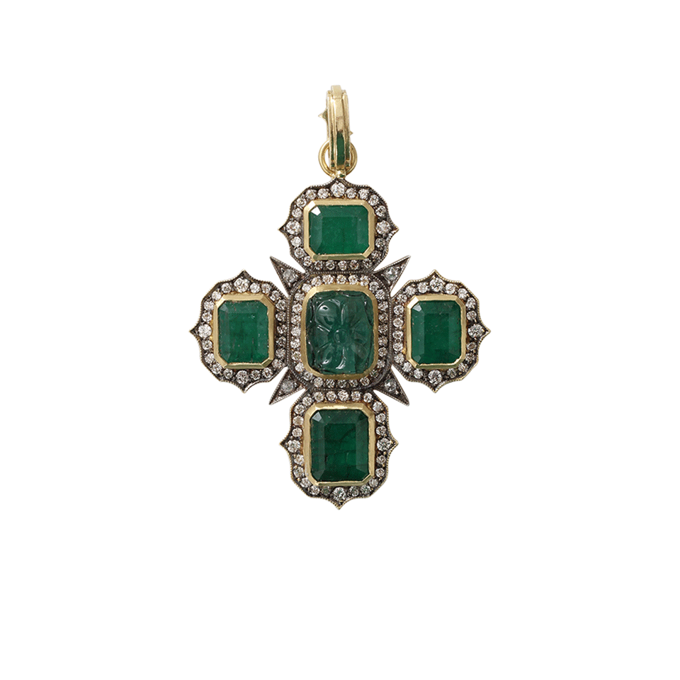 Emerald Cross Pendant JEWELRYFINE JEWELPENDANT SYLVA & CIE   