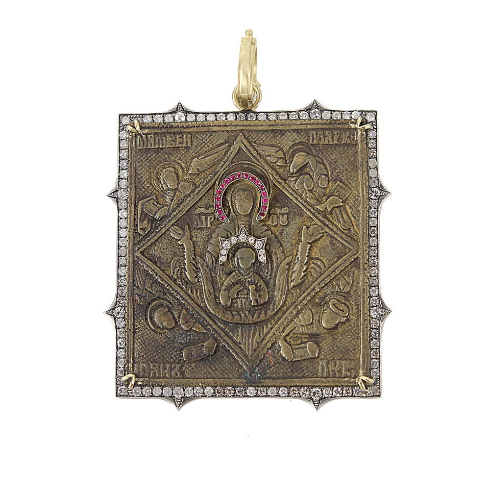SYLVA & CIE-Large Russian Icon Pendant-YELLOW GOLD