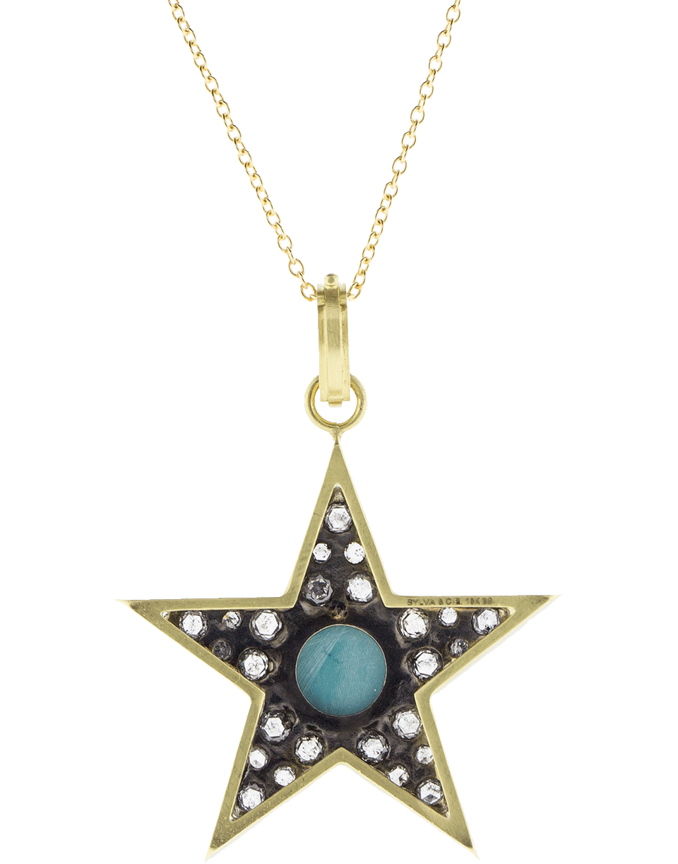 Large Turquoise Star Pendant JEWELRYFINE JEWELPENDANT SYLVA & CIE   