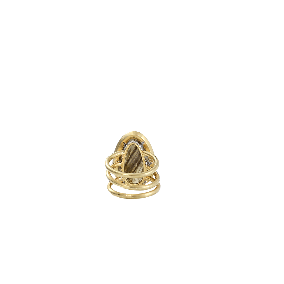 SYLVA & CIE-Labradorite And Diamond Ring-YELLOW GOLD