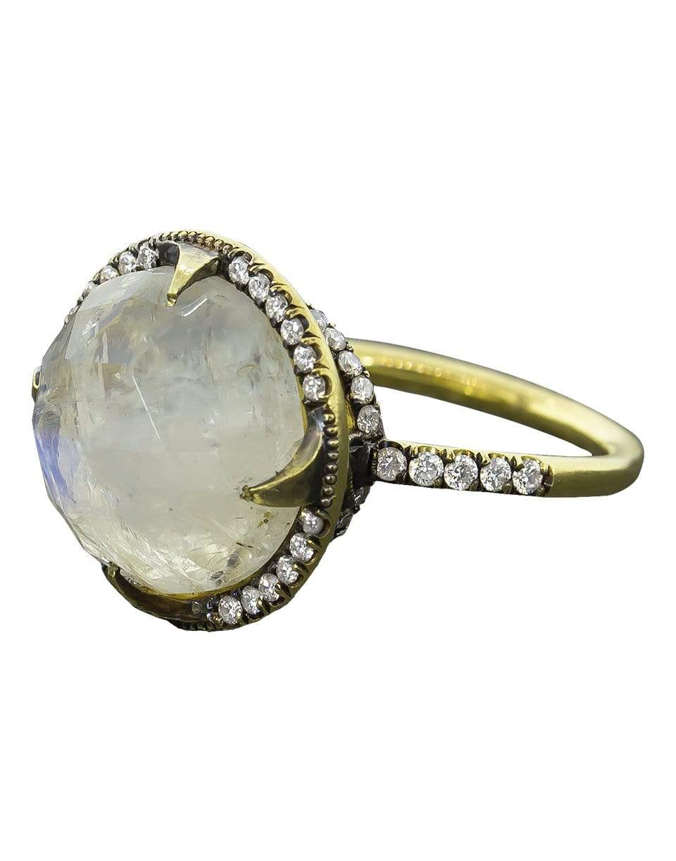SYLVA & CIE-Moonstone and Diamond Ring-YELLOW GOLD