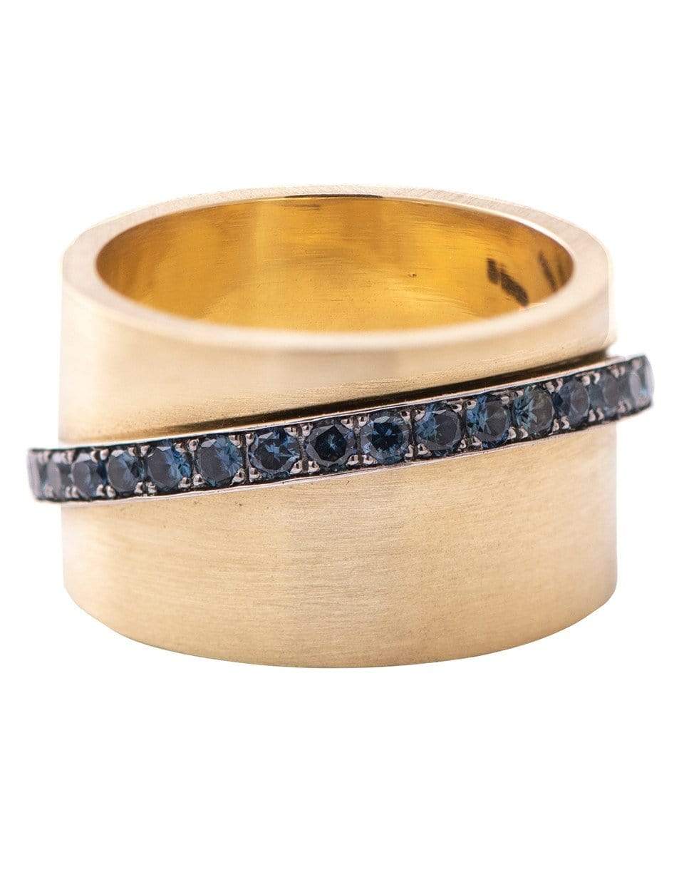 SYLVA & CIE-Blue Sapphire Roller Ring-YELLOW GOLD