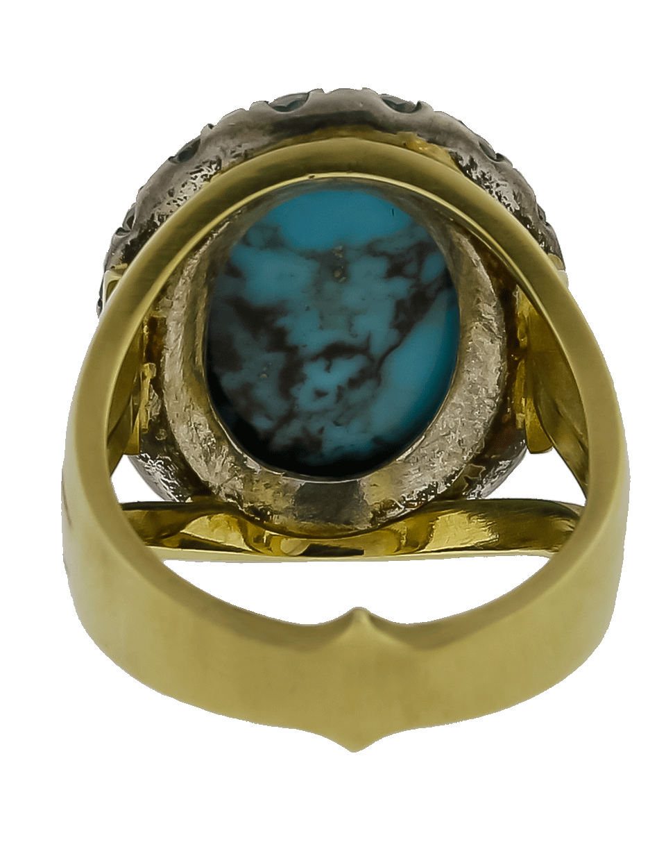 SYLVA & CIE-Oval Turquoise Ring-YELLOW GOLD