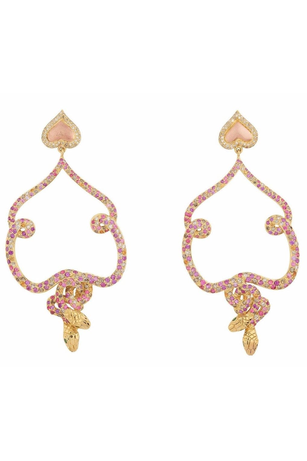 SYLVIE CORBELIN-Pink Salome Snake Earrings-ROSE GOLD