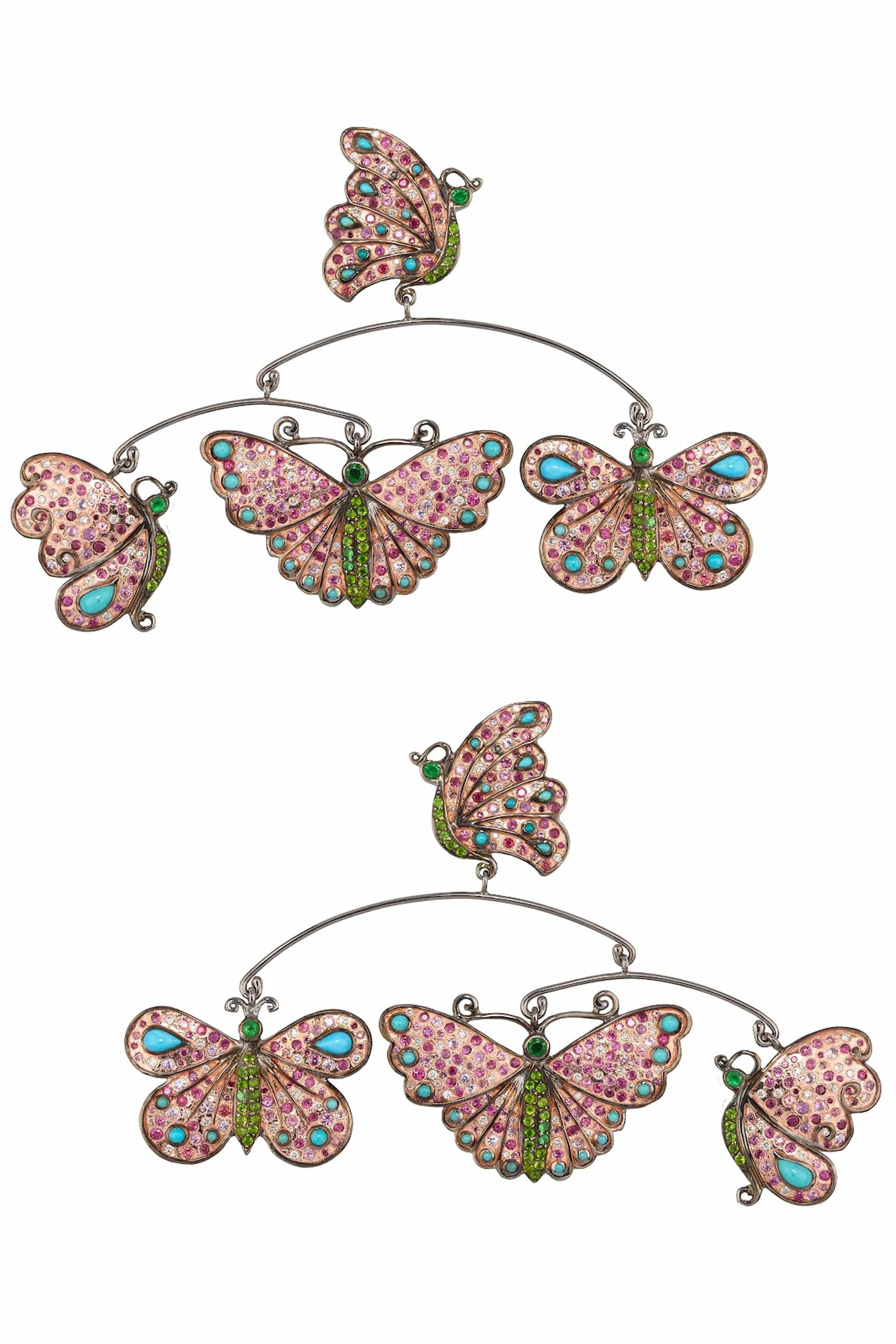 SYLVIE CORBELIN-Butterfly Mobile Earrings-SILVER