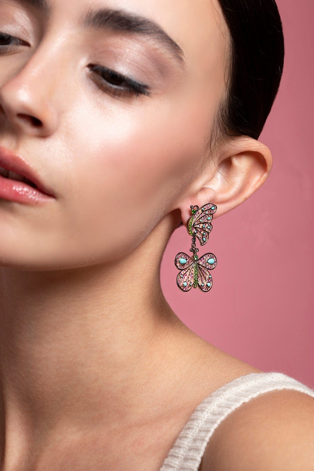 SYLVIE CORBELIN-Medium Butterfly Earrings-SILVER