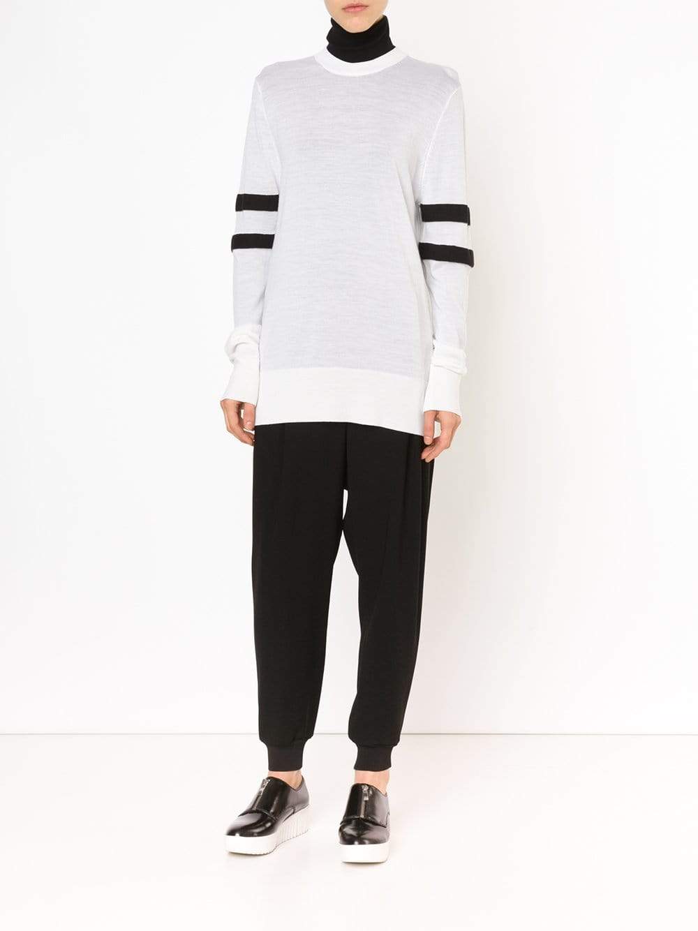 T BY ALEXANDER WANG-Striped Arm Pullover-