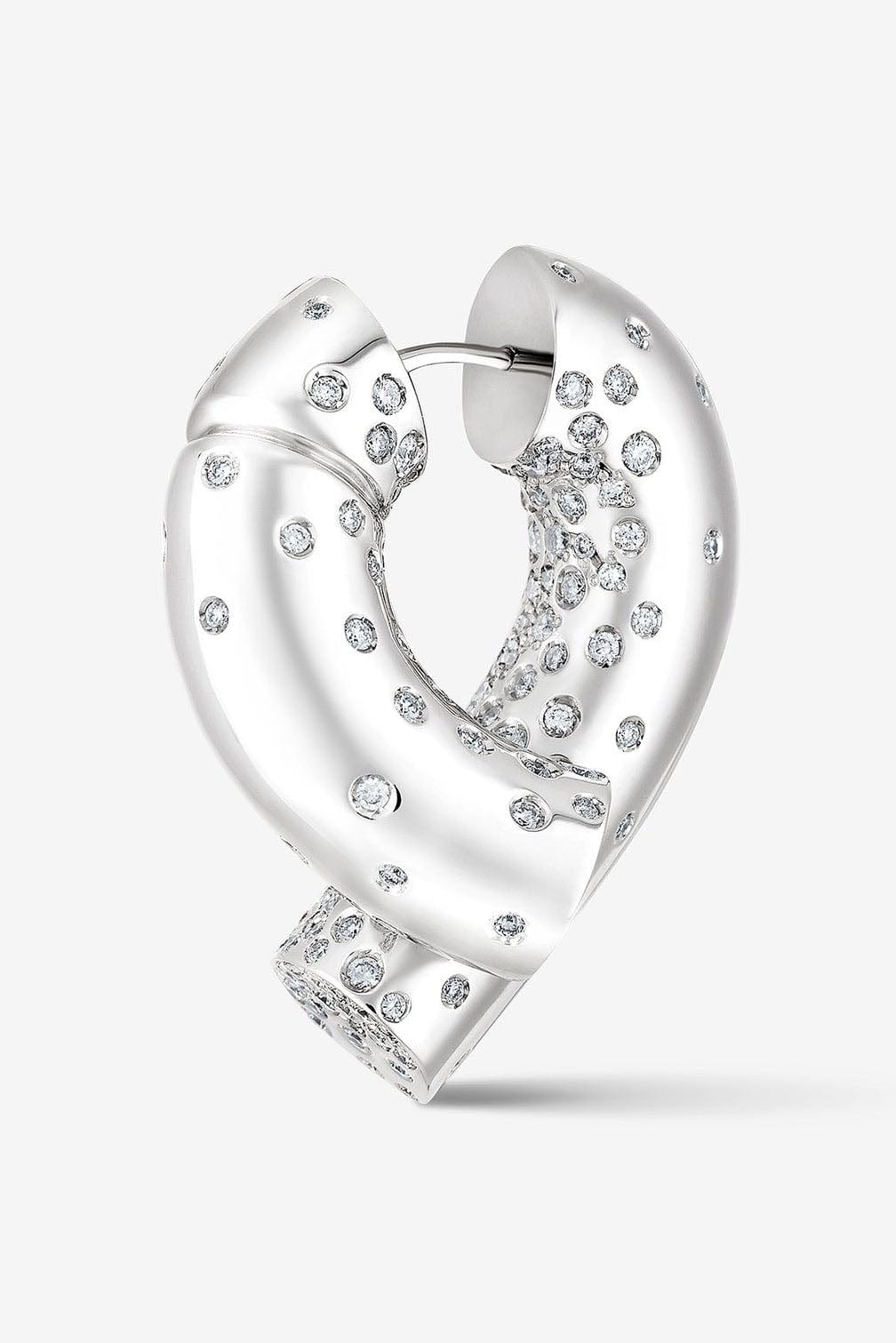 White Gold Large Pave Diamond Oera Hoop Earrings JEWELRYFINE JEWELEARRING TABAYER   