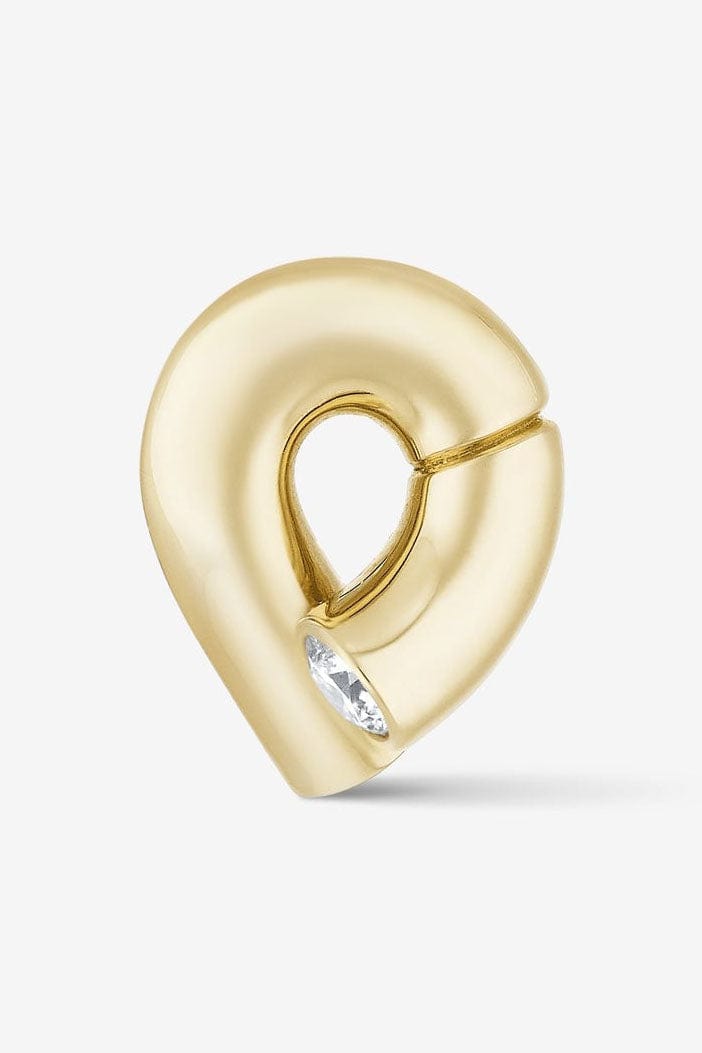 TABAYER-Yellow Gold Diamond Oera Stud Earrings-YELLOW GOLD