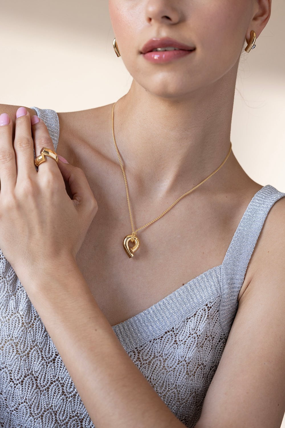 TABAYER-Oera Gold Pendant Necklace-YELLOW GOLD
