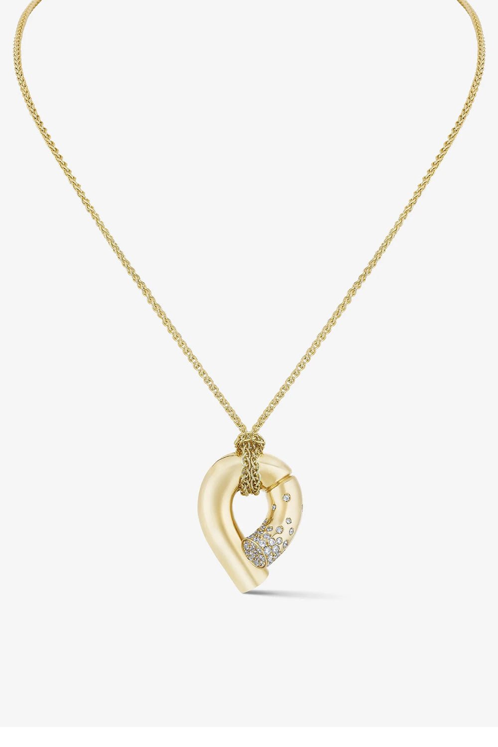 TABAYER-Oera Pave Pendant Necklace-YELLOW GOLD