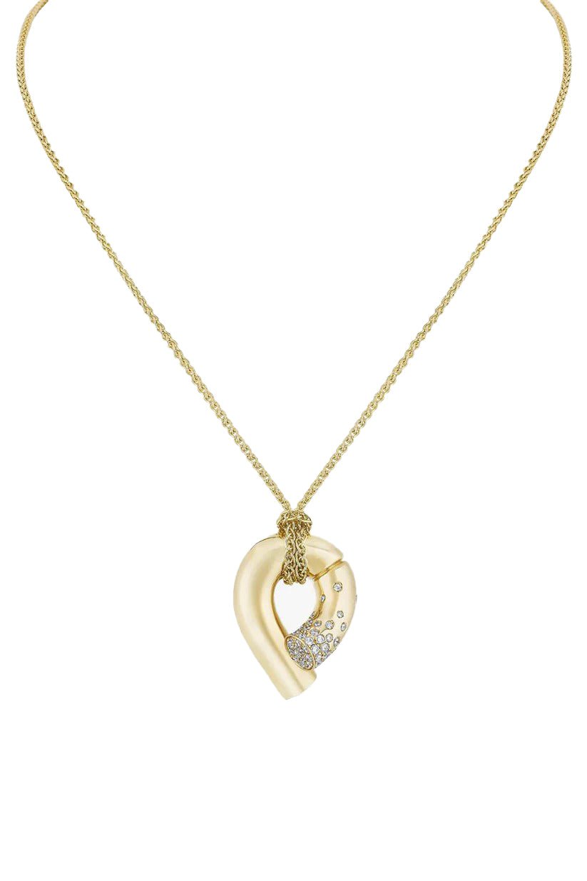 TABAYER-Oera Pave Pendant Necklace-YELLOW GOLD