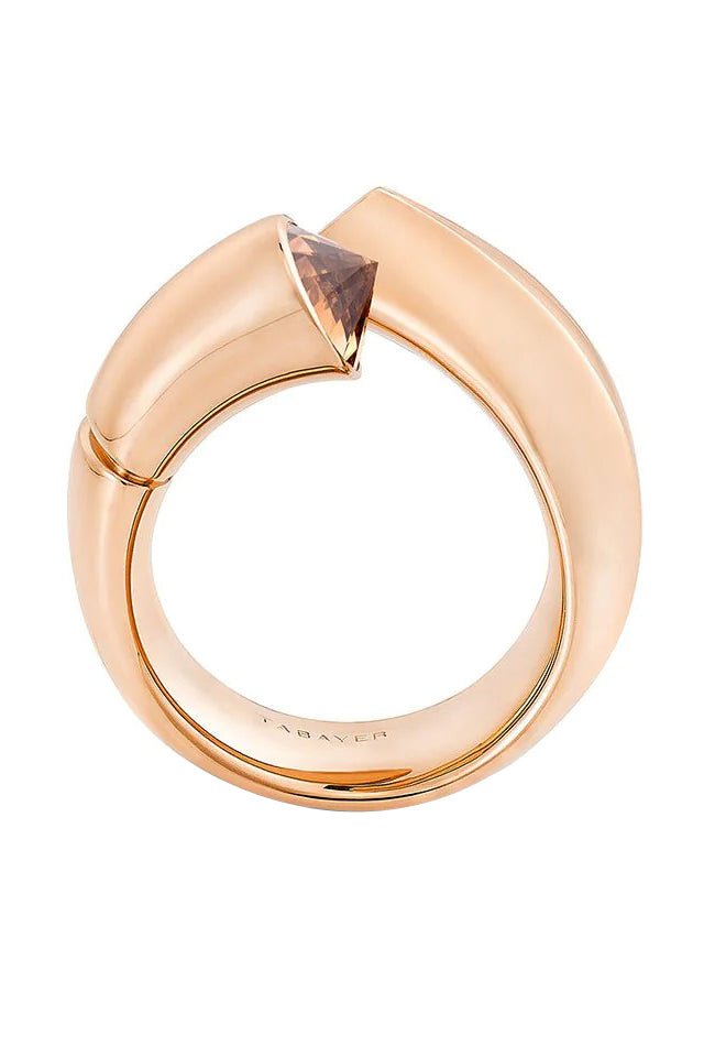 TABAYER-Large Brown Diamond Oera Ring-