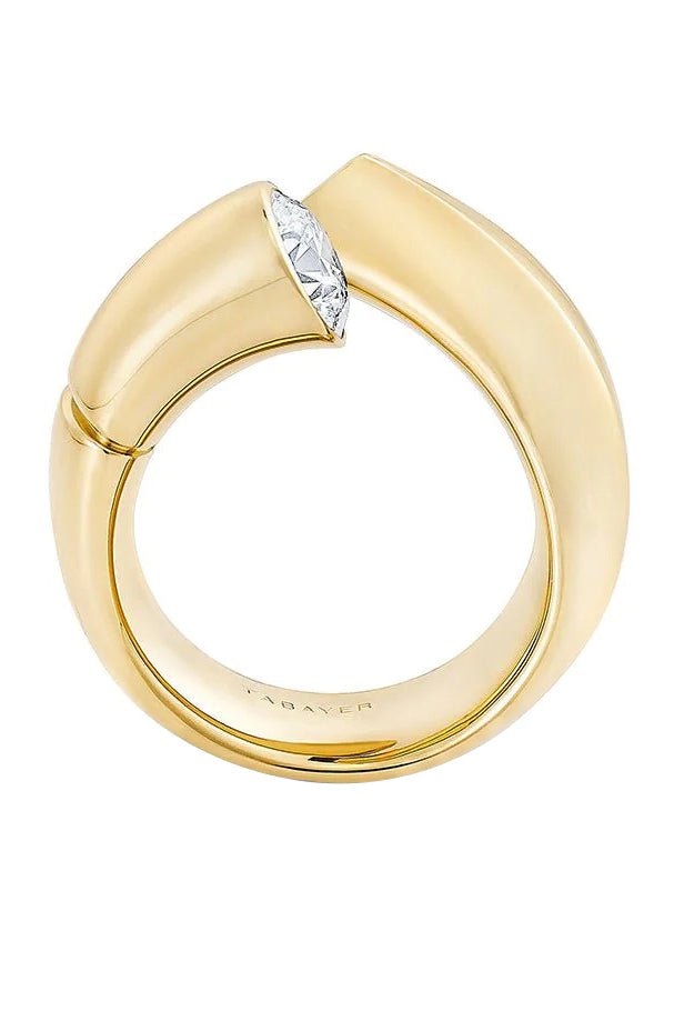 TABAYER-Large Oera Diamond Ring-YELLOW GOLD
