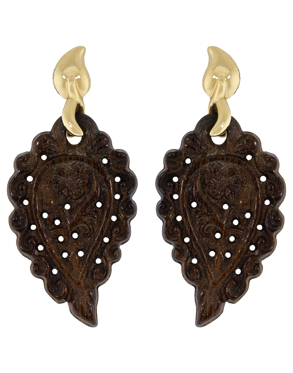 TAMARA COMOLLI-Carved India Snake Wood Earrings-ROSE GOLD
