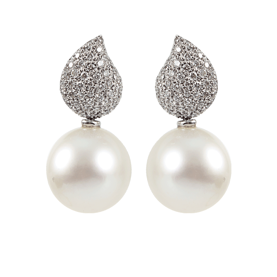 TAMARA COMOLLI-South Sea Pearl and Diamond Earrings-WHT GOLD