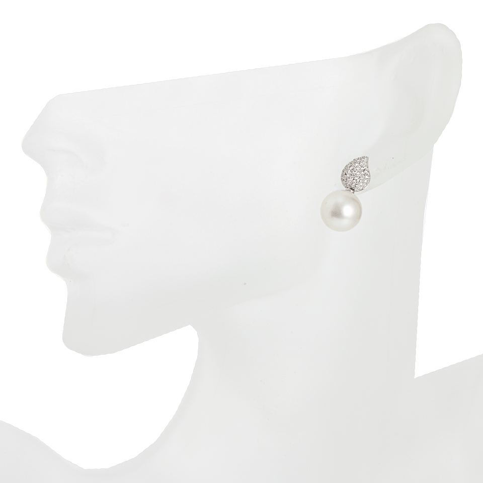 TAMARA COMOLLI-South Sea Pearl and Diamond Earrings-WHT GOLD