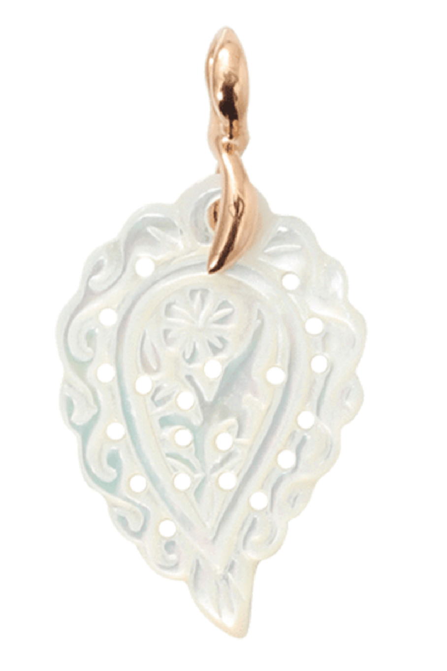 TAMARA COMOLLI-Small Mother Of Pearl Carved India Pendant-ROSE GOLD