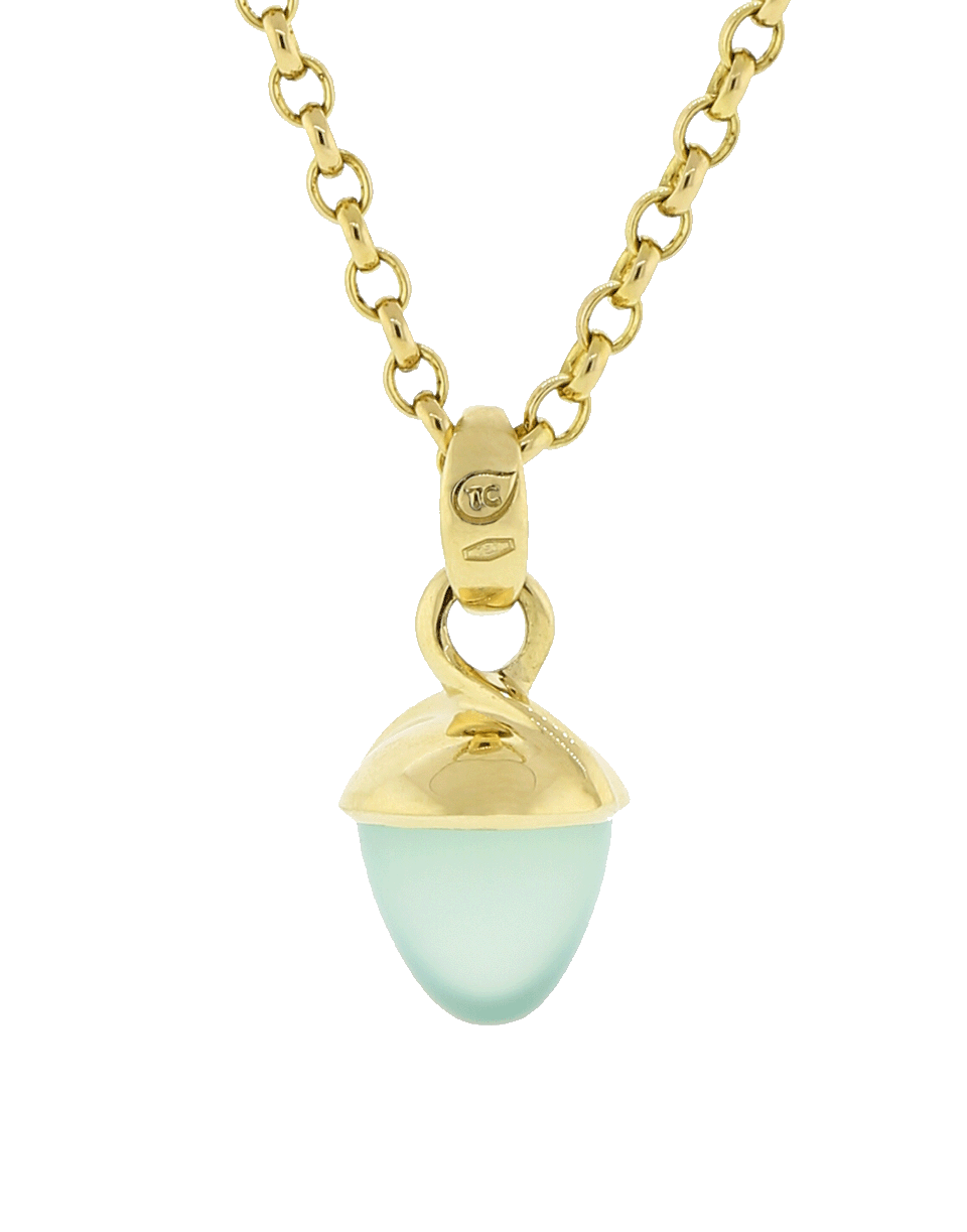 TAMARA COMOLLI-Aqua Chalcedony Mikado Bouquet Pendant-YELLOW GOLD