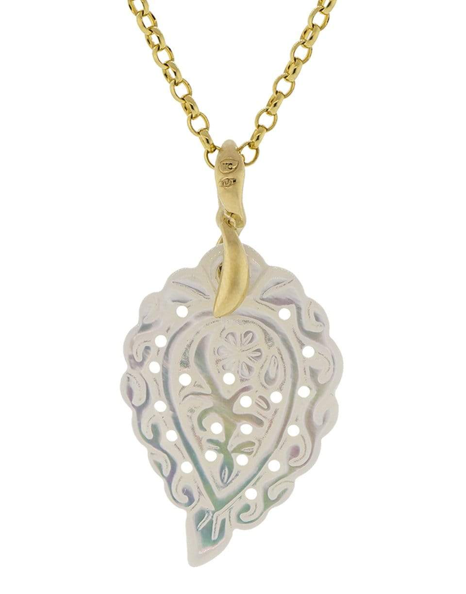 TAMARA COMOLLI-Small Carved Mother Of Pearl India Pendant-YELLOW GOLD