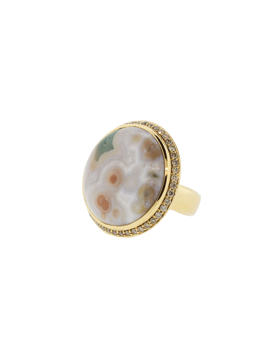 TAMARA COMOLLI-Large Ocean Jasper Cabochon Ring-ROSE GOLD