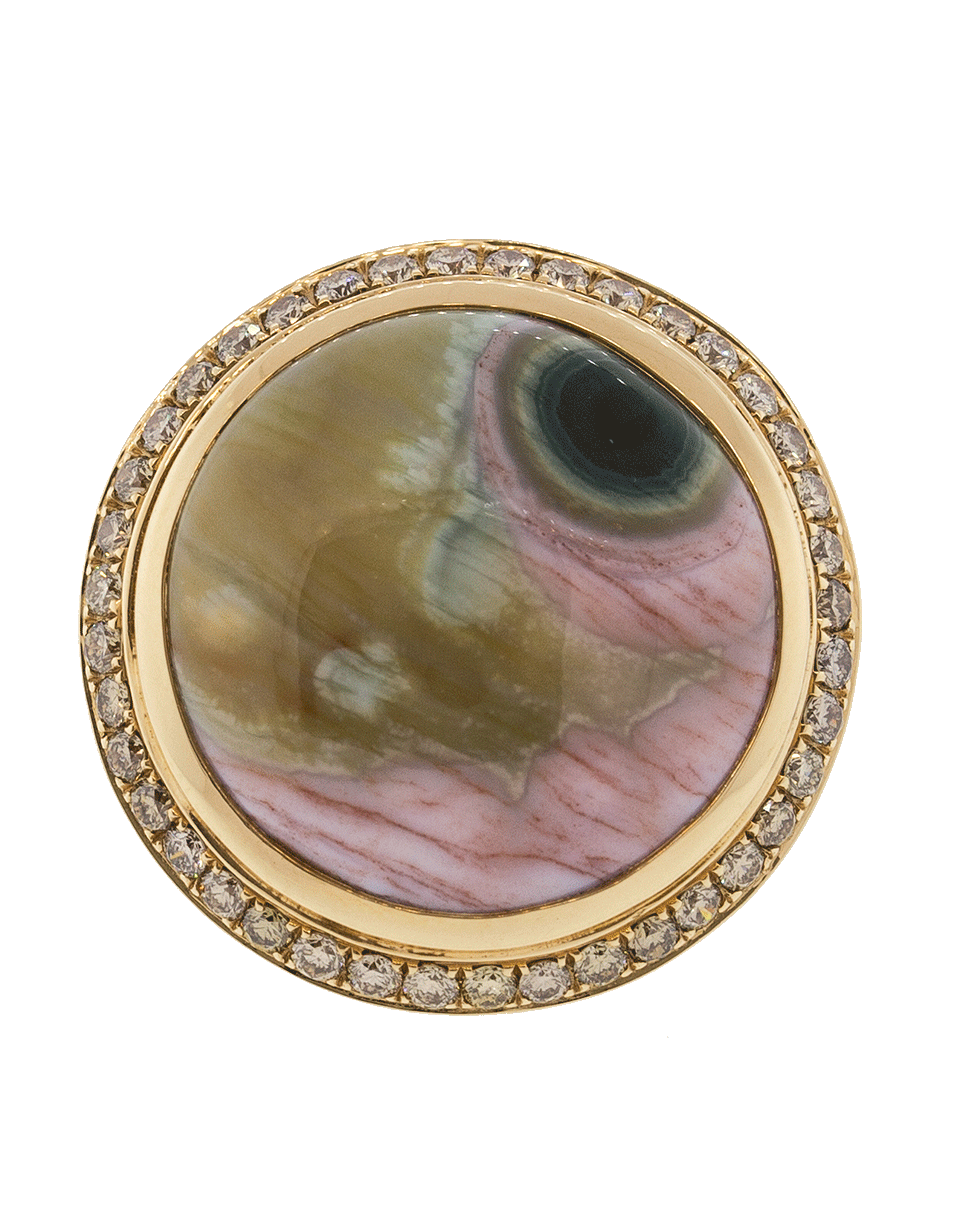 TAMARA COMOLLI-Small Ocean Jasper Pave Ring-ROSE GOLD