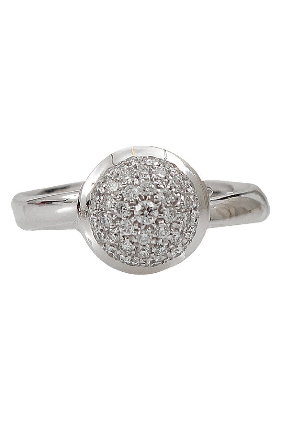 TAMARA COMOLLI-Diamond Pave Small Bouton Ring-WHITE GOLD
