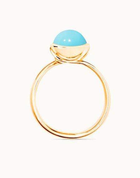 TAMARA COMOLLI-Small Turquoise Bouton Ring-YELLOW GOLD