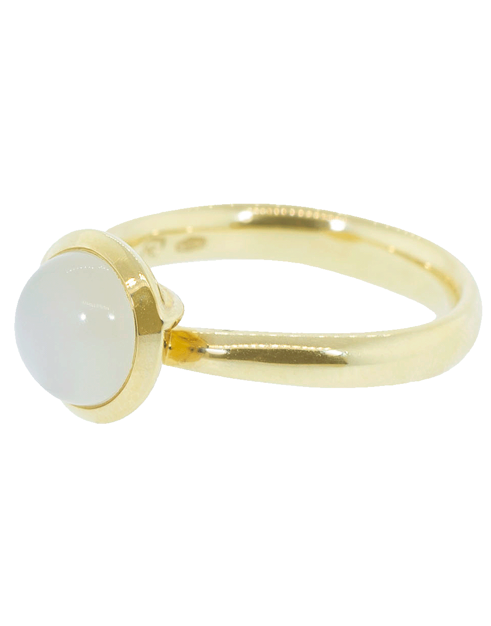 TAMARA COMOLLI-White Moonstone Bouton Ring-YELLOW GOLD
